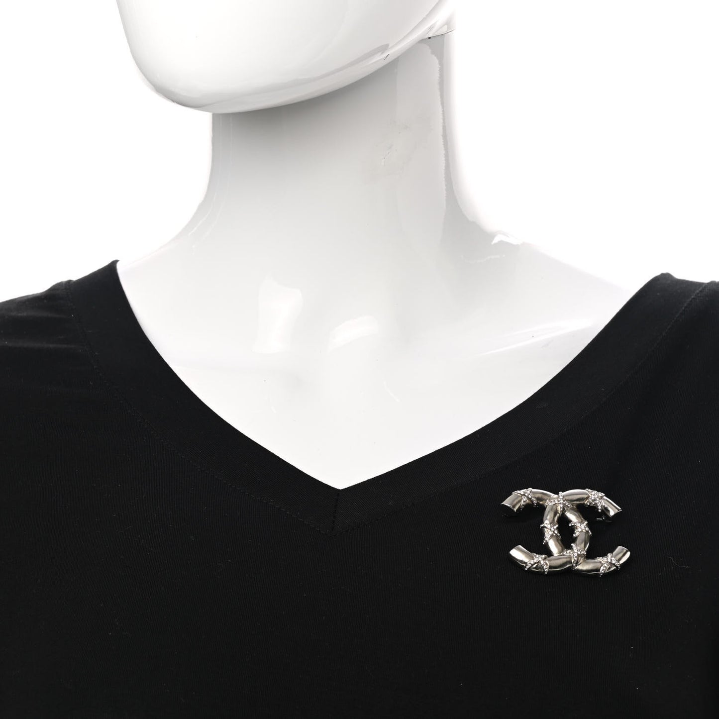 Crystal CC Brooch Silver