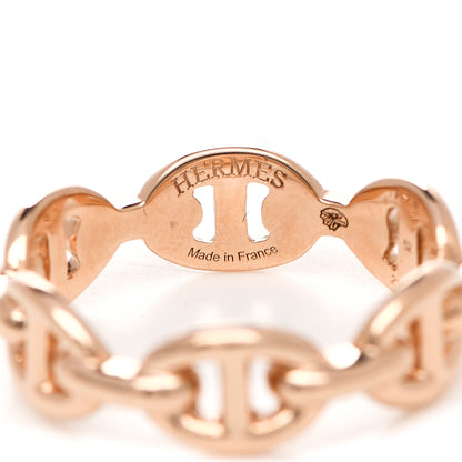 Hermes 18K Rose Gold PM Chaine D'Ancre Enchainee Ring 52 6 4 of 6