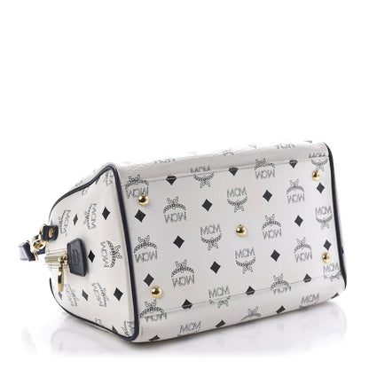 MCM Visetos Boston Satchel White 4 of 9