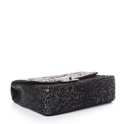 Chanel Sequin Lambskin Jumbo Moonlight on Water Flap Black 3 of 9