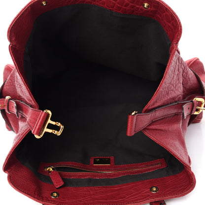 Fendi Crinkled Lambskin Large Bag De Jour Tote Red 5 of 10