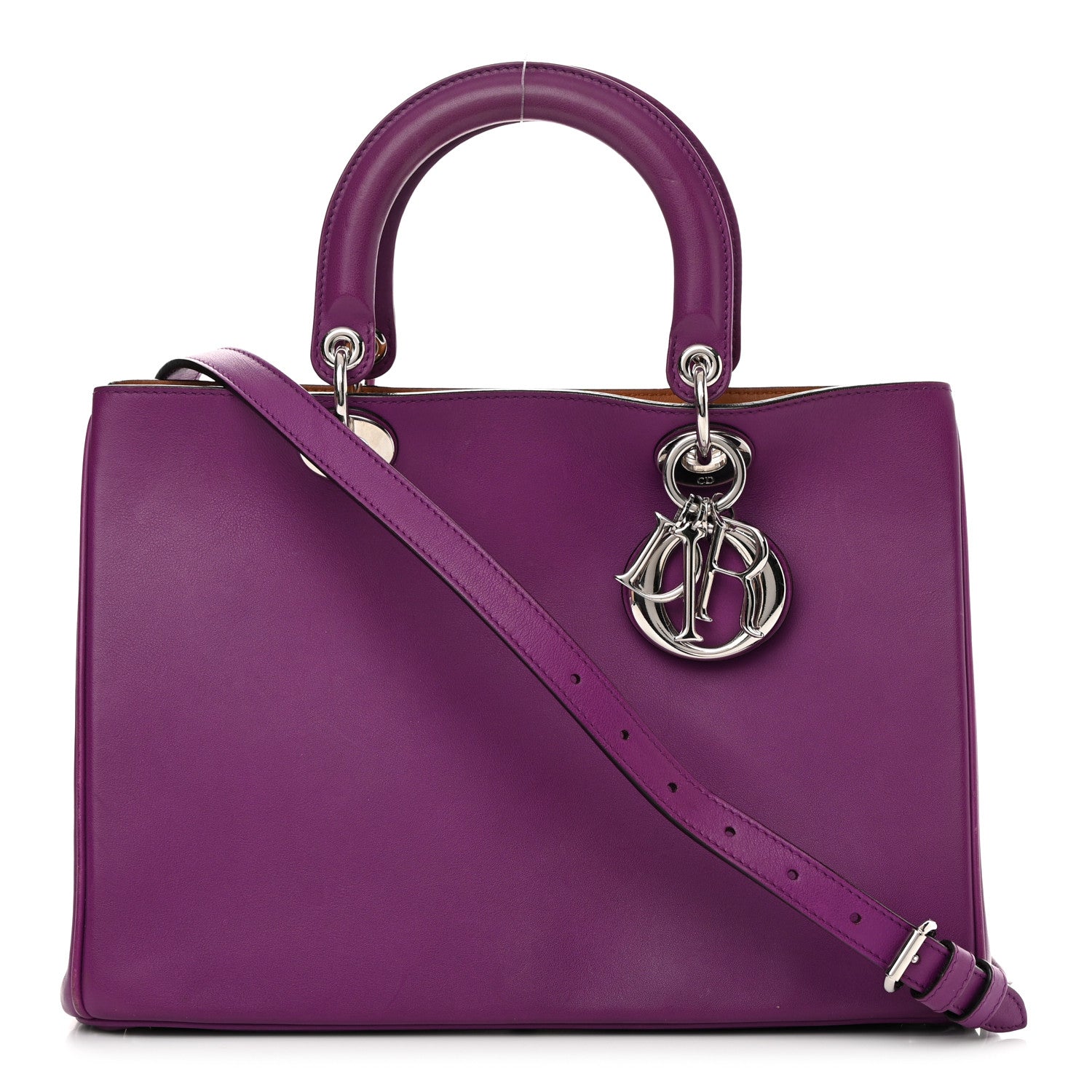 Christian Dior Smooth Calfskin Medium Diorissimo Bag Purple 3 of 24