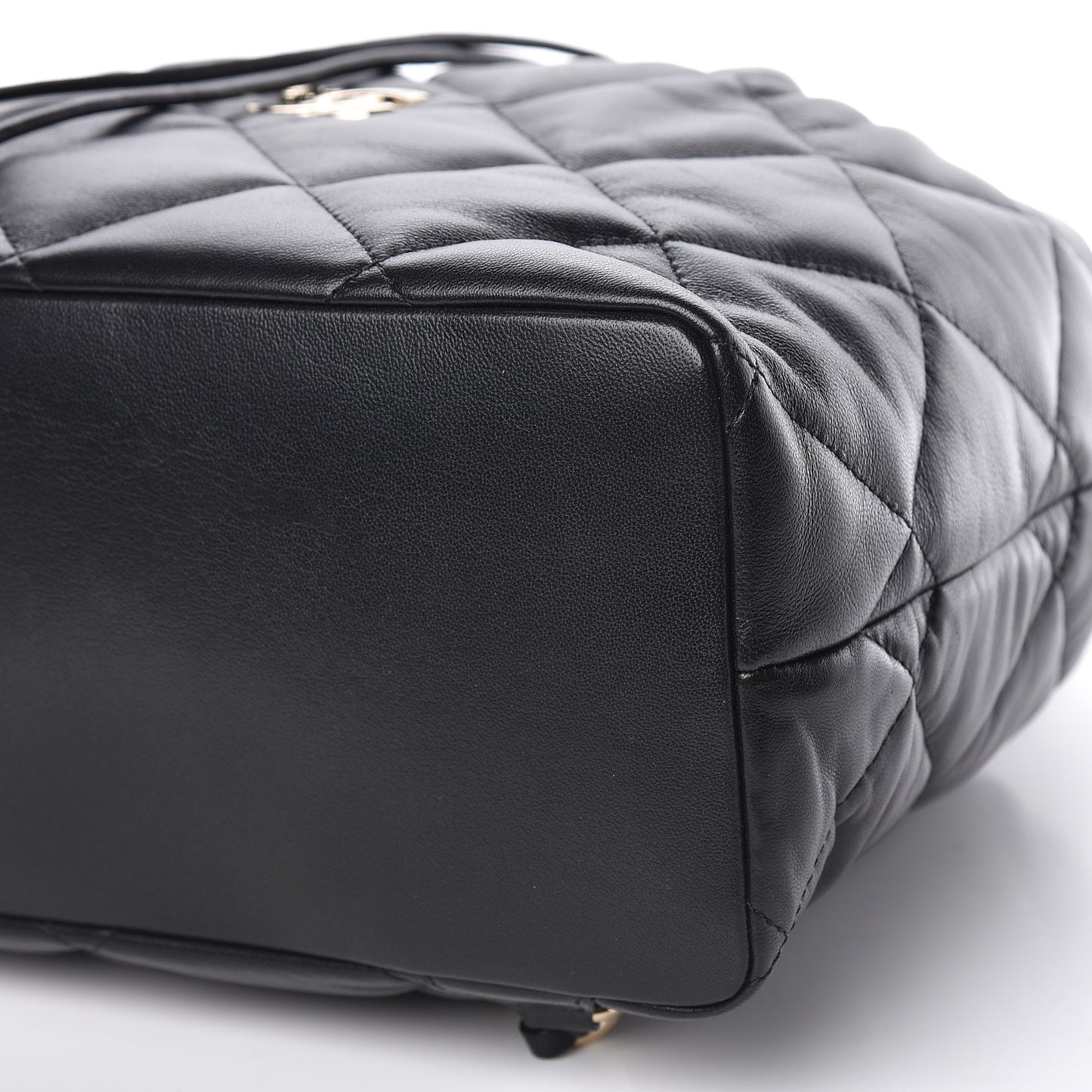 Lambskin Quilted Backpack Black