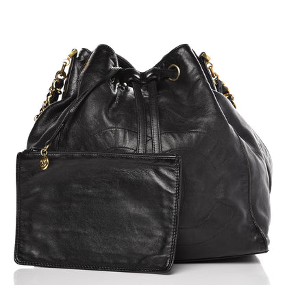 Chanel Lambskin CC Drawstring Shoulder Bag Black 11 of 11