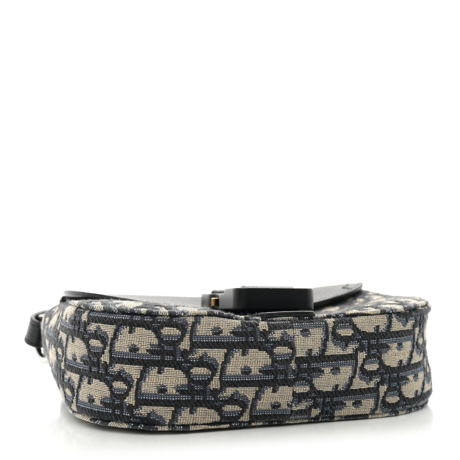 Christian Dior Grained Calfskin Oblique Saddle Messenger Black 4 of 12