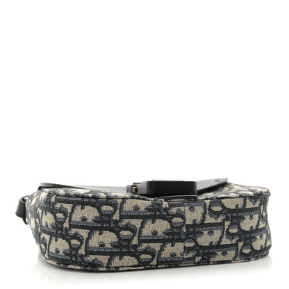 Christian Dior Grained Calfskin Oblique Saddle Messenger Black 4 of 12