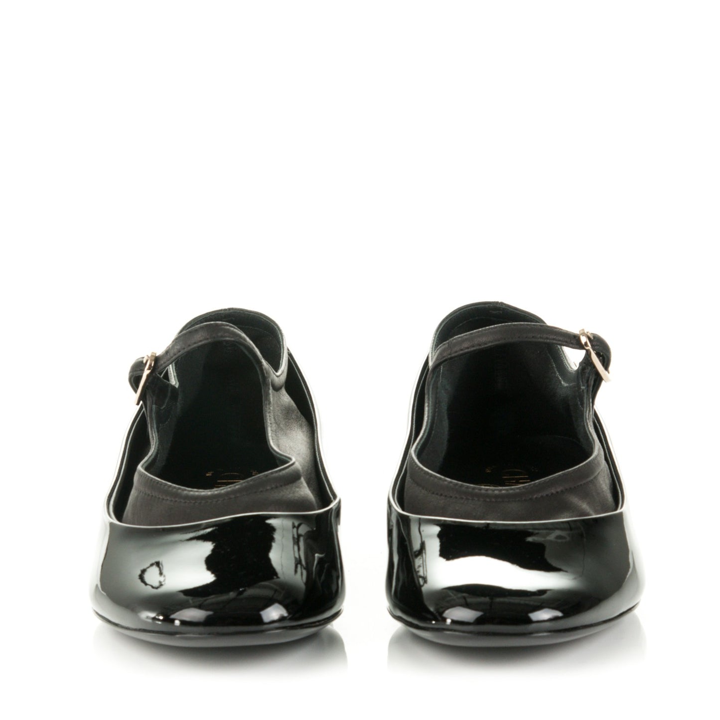 Patent Calfskin Mary Jane Ballerina Flats 39.5 Black