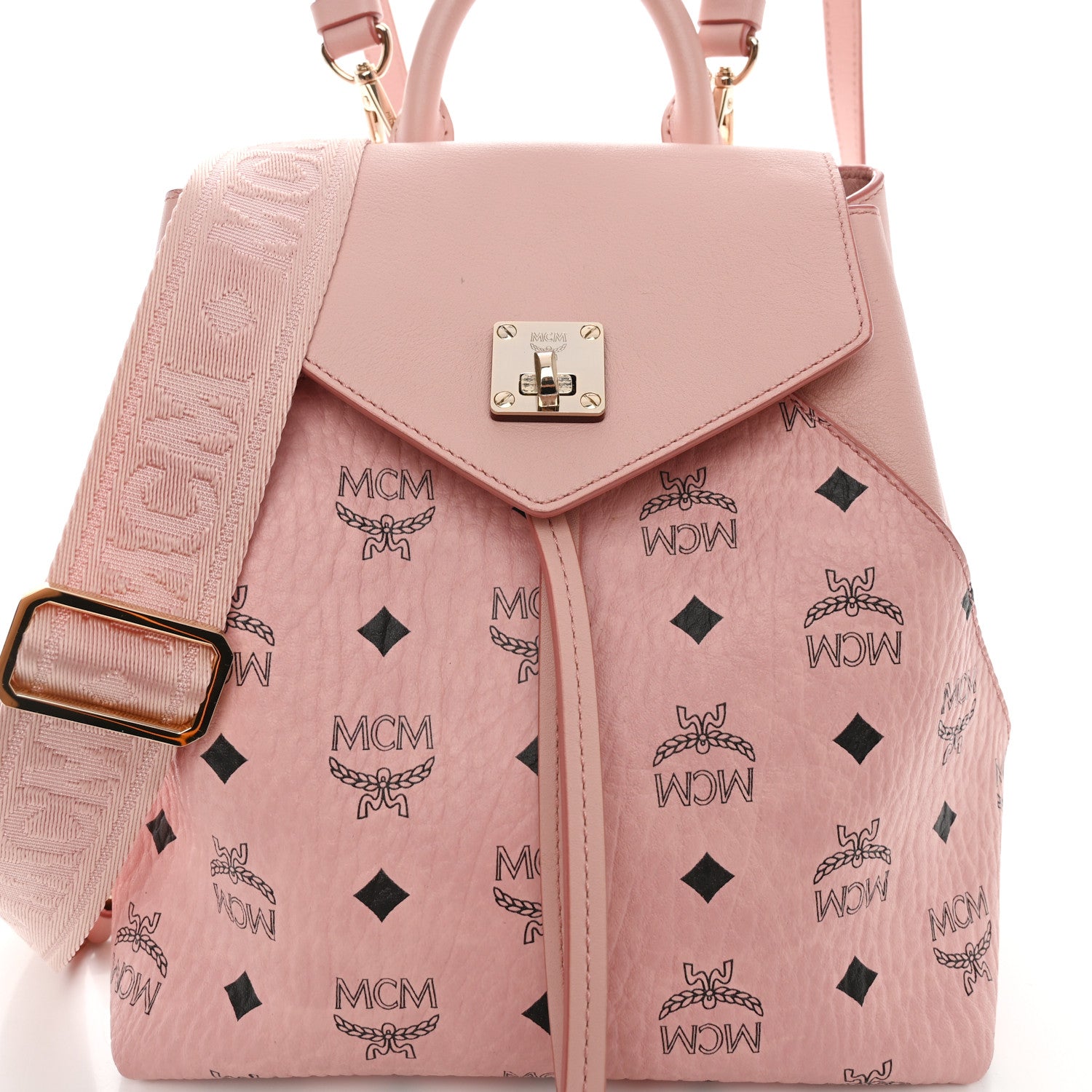MCM Visetos Small Essential Backpack Pink 8 of 15