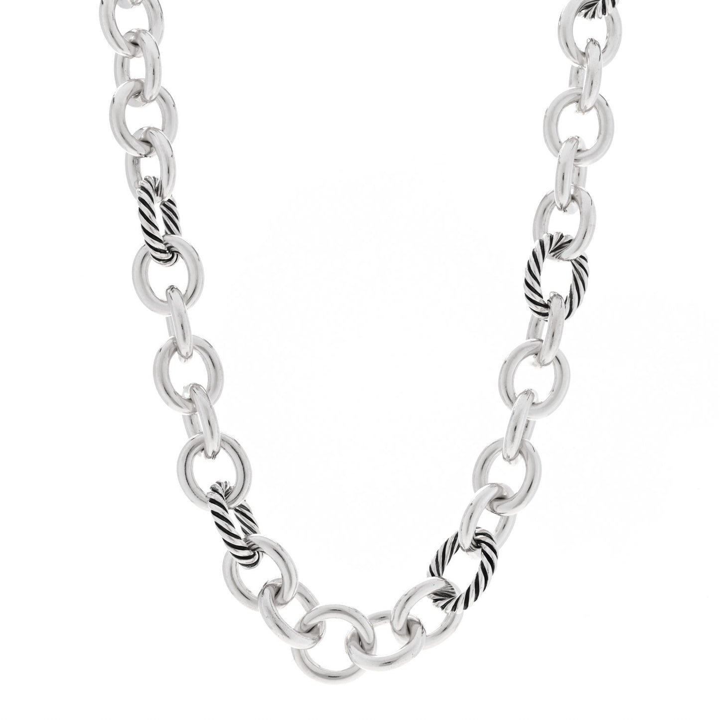 Sterling Silver 12mm Oval Link Necklace