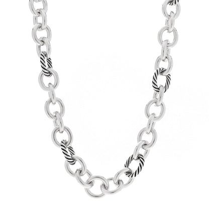 David Yurman Sterling Silver 12mm Oval Link Necklace 1 of 4