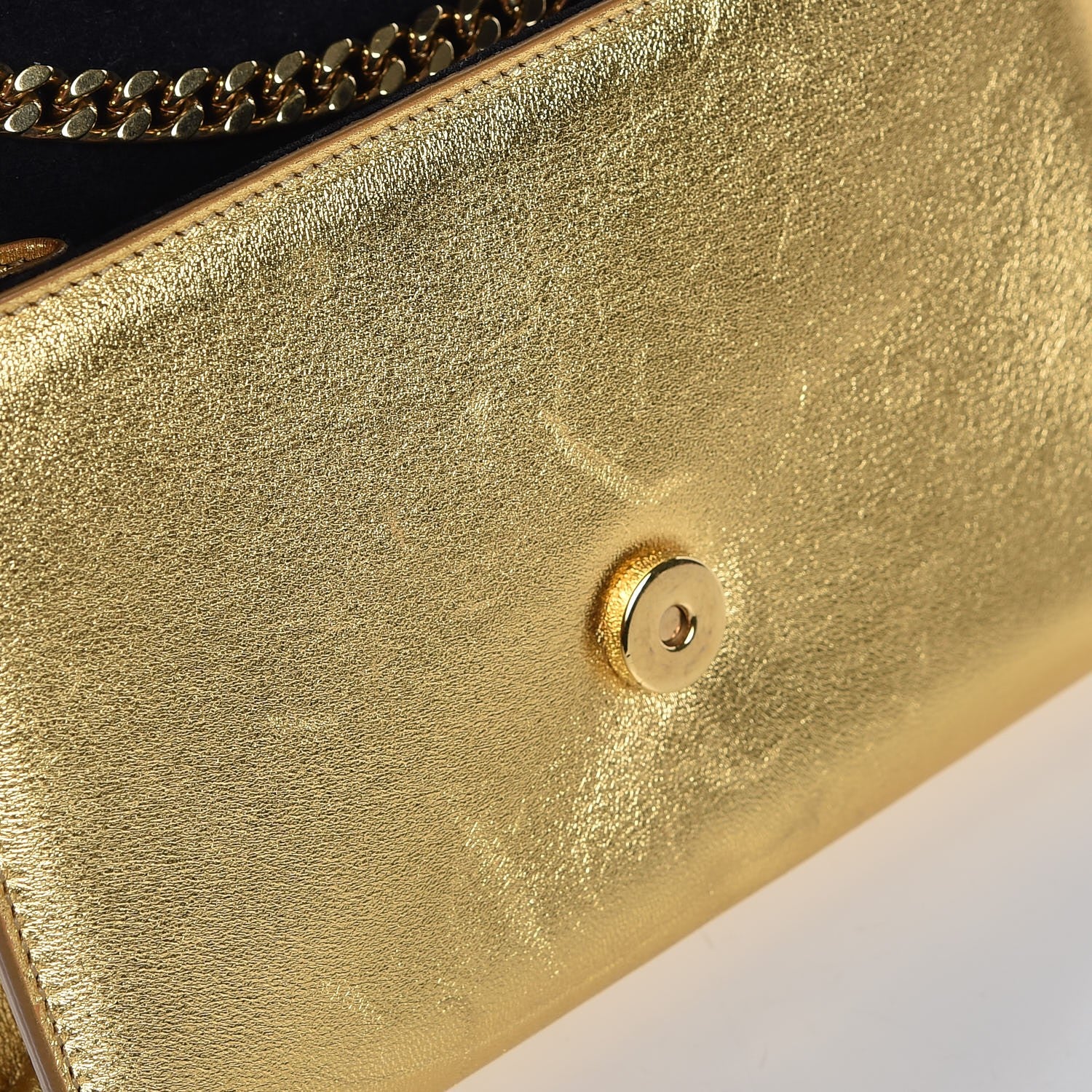 Saint Laurent Metallic Calfskin Small Classic Monogram Kate Tassel Satchel Gold 8 of 9