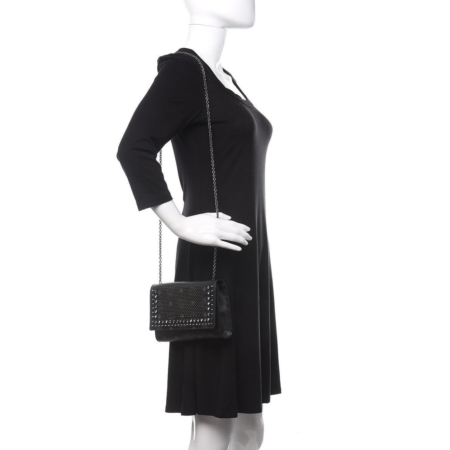 Visetos Studded Chain Wallet Black