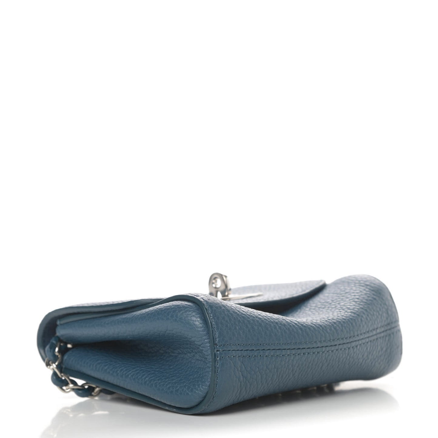 Small Classic Grain Calfskin Mini Lily Steel Blue