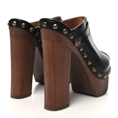 Chanel Calfskin Studded Clog 38.5 Black 4 of 9
