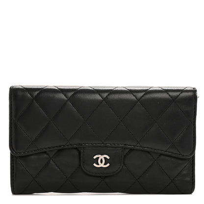 Chanel Lambskin Quilted Large Flap Wallet Black 1 of 13