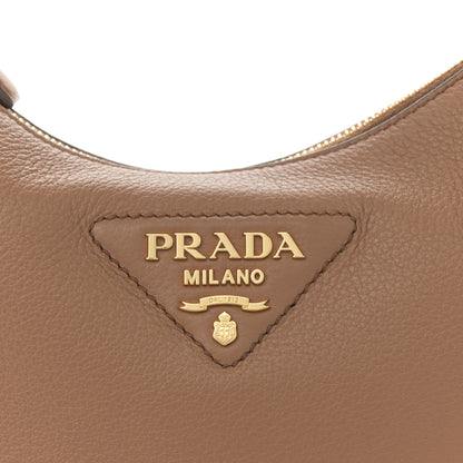 Prada Vitello Daino Soft Large Zippered Messenger Hobo Caramel 8 of 12