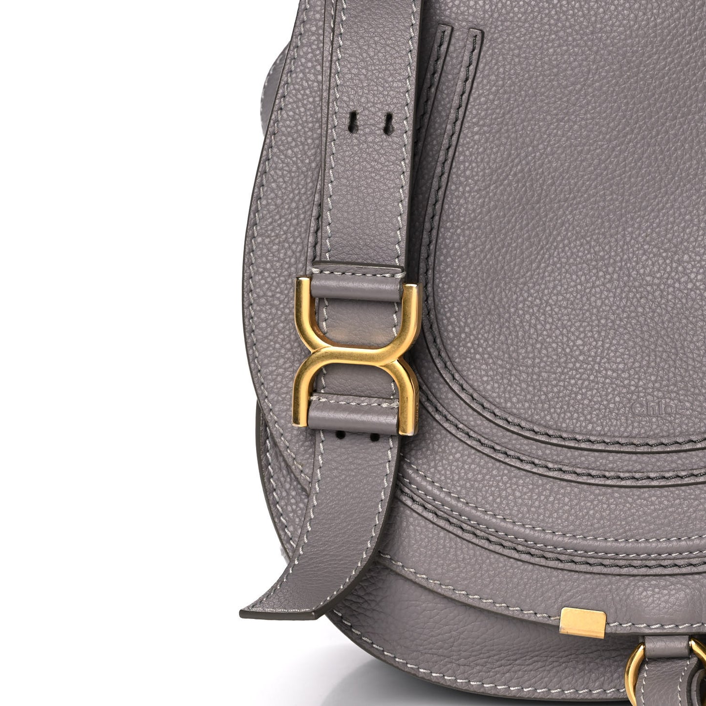 Calfskin Medium Marcie Round Crossbody Bag Cashmere Grey