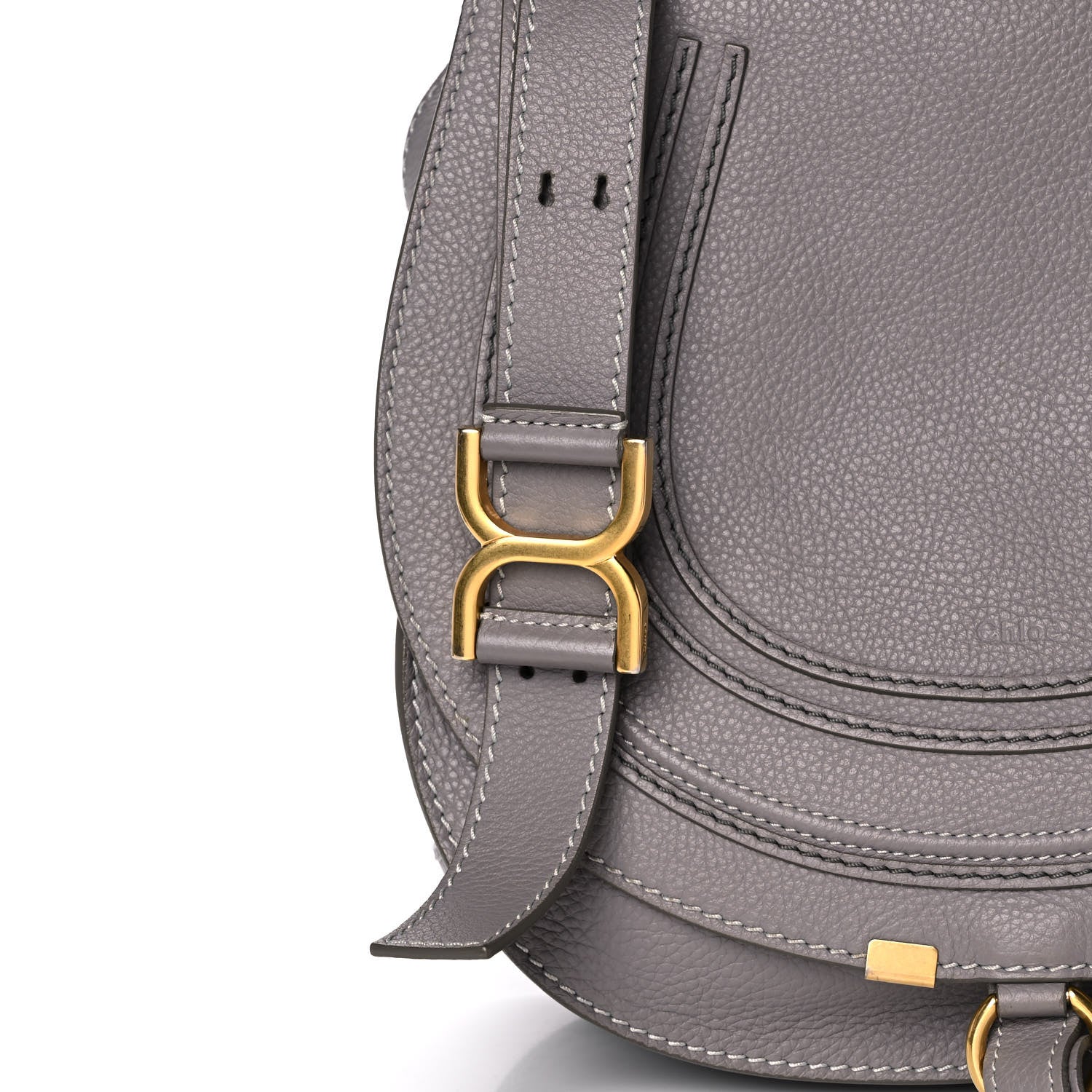 Chloe Calfskin Medium Marcie Round Crossbody Bag Cashmere Grey 9 of 12