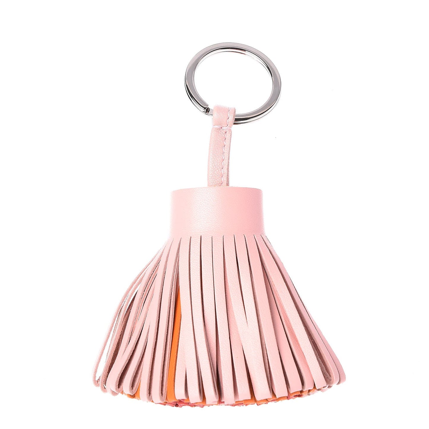Lambskin Tri-Color Carmen Tassel Key Holder Rose Sakura Orange Bougainvillea