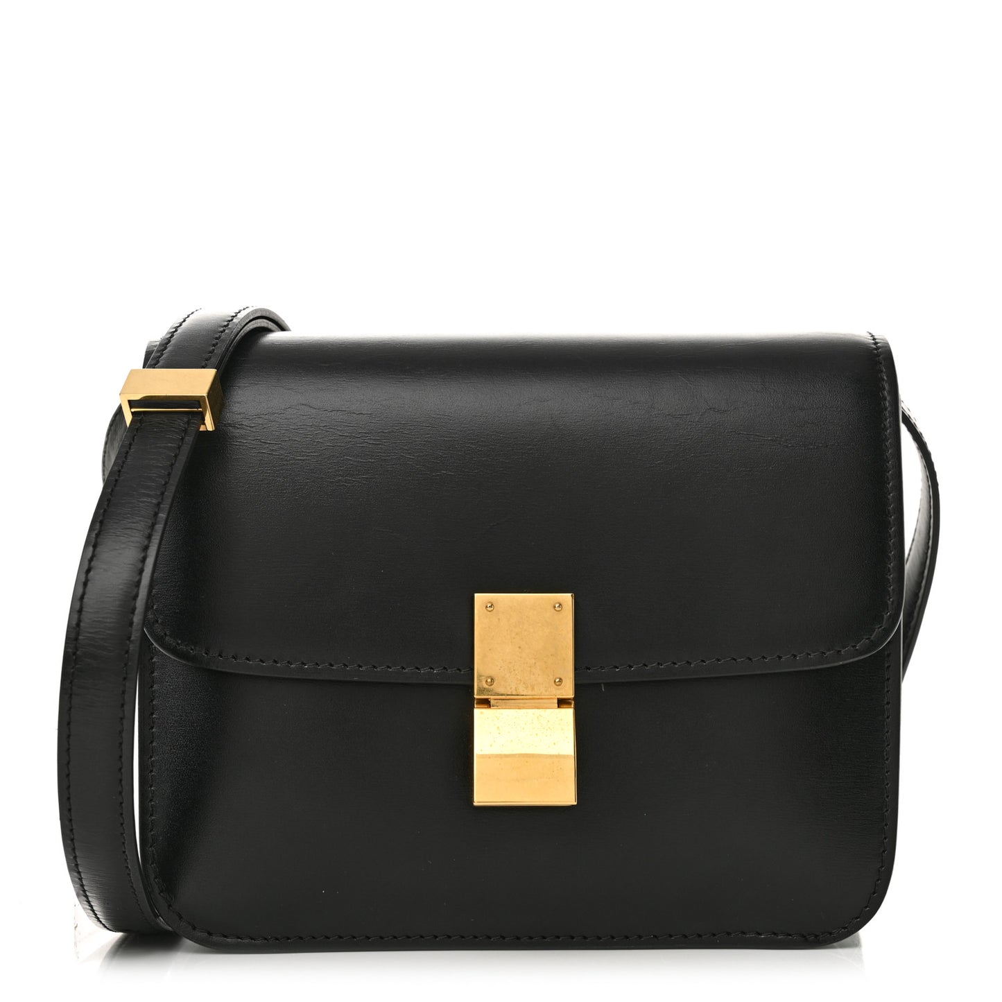 Box Calfskin Teen Classic Box Flap Bag Black
