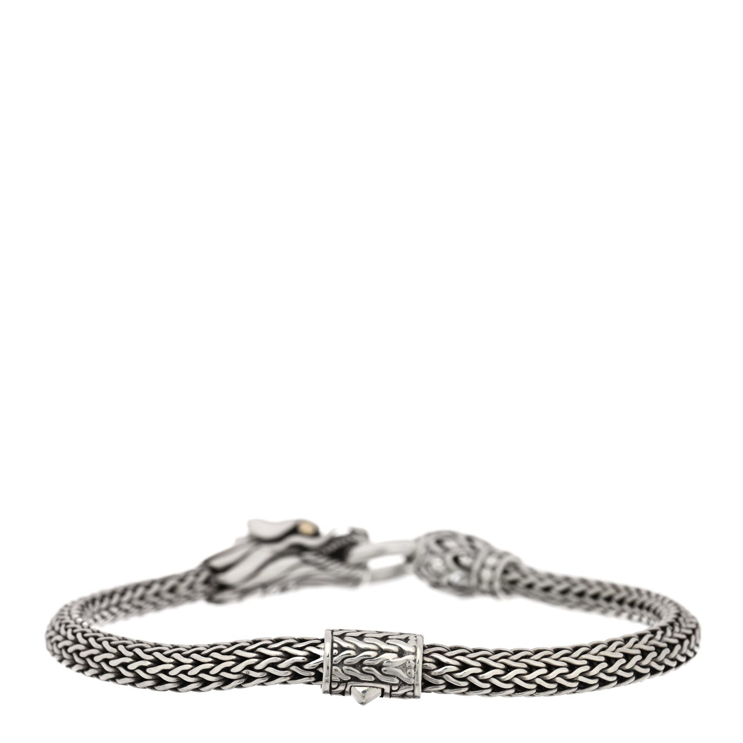Sterling Silver 18K Yellow Gold 5mm Legends Naga Station Bracelet