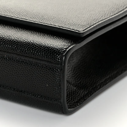 Saint Laurent Grain De Poudre Monogram Cassandre Clutch Black 9 of 11