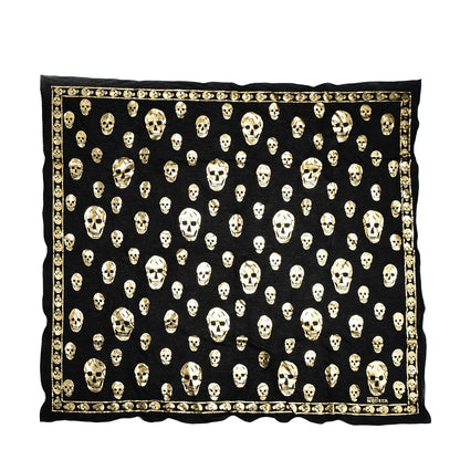 Alexander McQueen Modal Cashmere Skull Scarf Black Gold 3 of 7