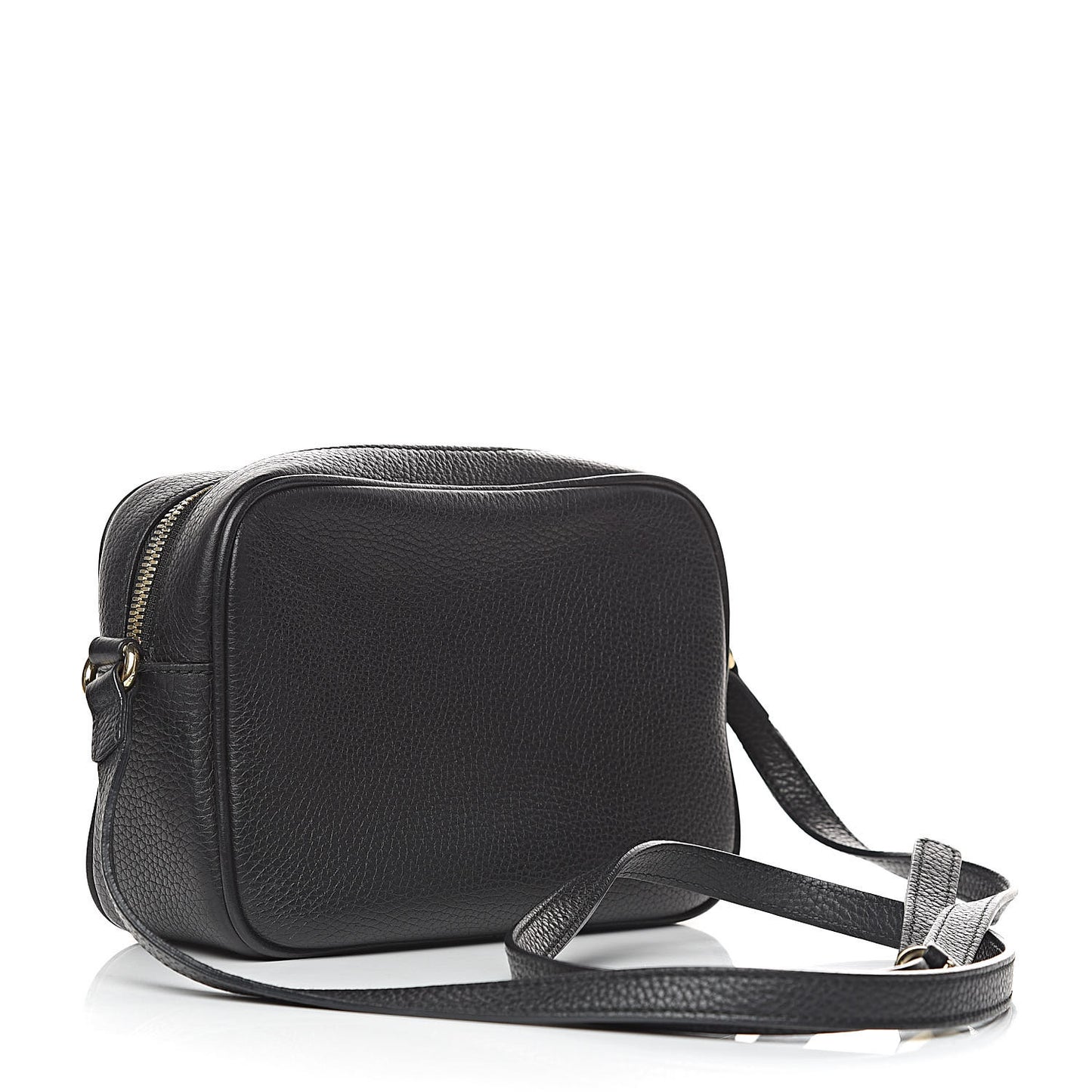 Pebbled Calfskin Small Soho Disco Bag Black