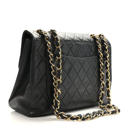 Chanel Lambskin Quilted XL Jumbo Single Flap Black 3 of 11