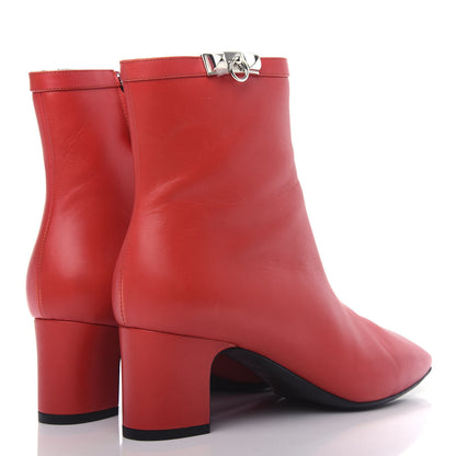 Hermes Calfskin Power Ankle Boots 38.5 Rouge Vif 4 of 11