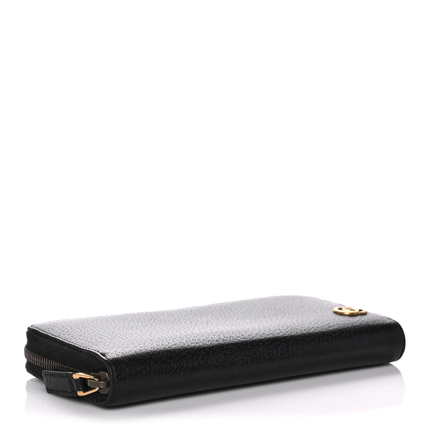 Gucci Dollar Calfskin GG Marmont Zip Around Wallet Black 4 of 12