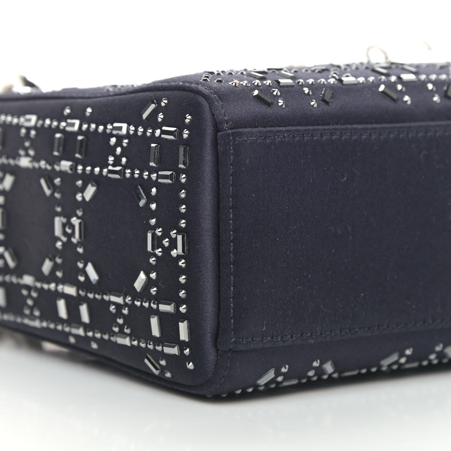 Christian Dior Satin Crystal Cannage Mini Lady Dior Black 8 of 9