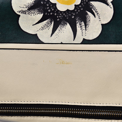 Valentino Garavani Calfskin Floral Print Mime Single Handle Bag Green 6 of 12