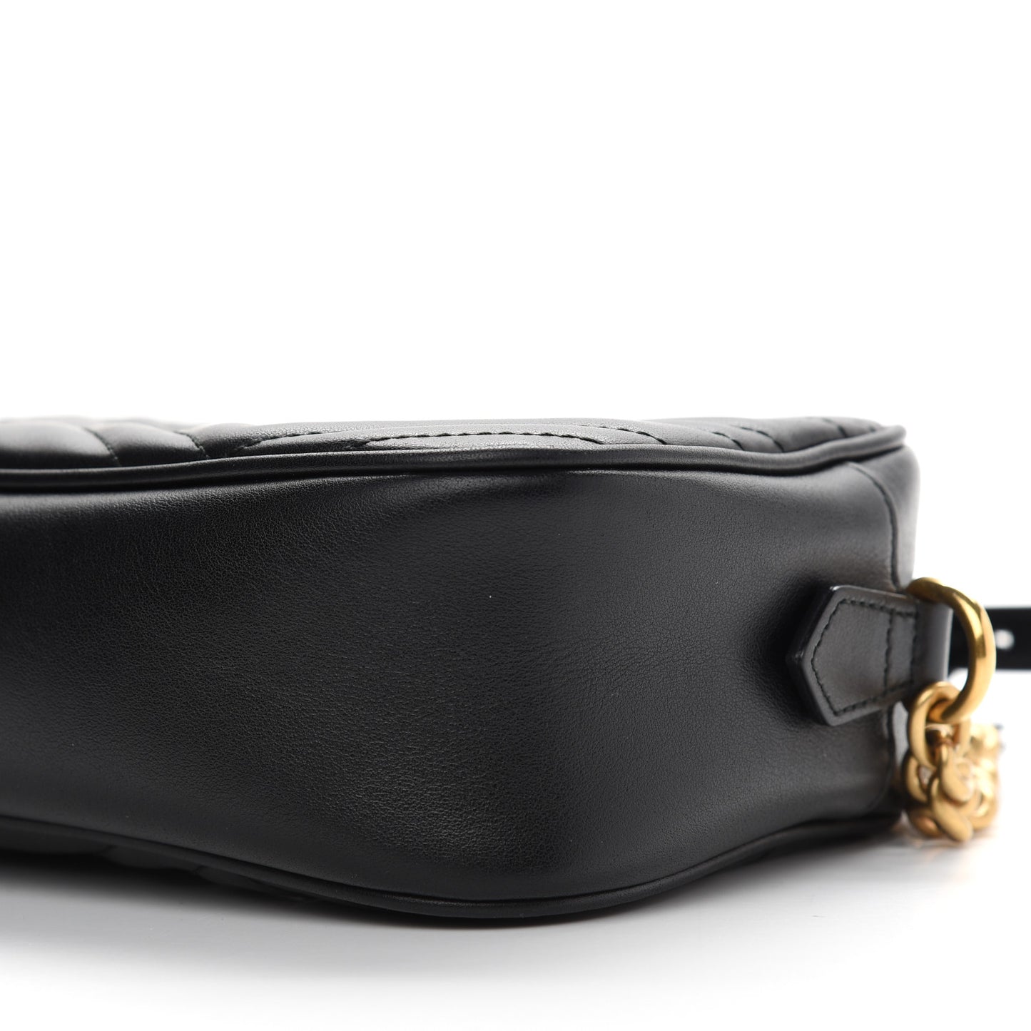 Calfskin Matelasse Small GG Marmont Chain Shoulder Bag Black