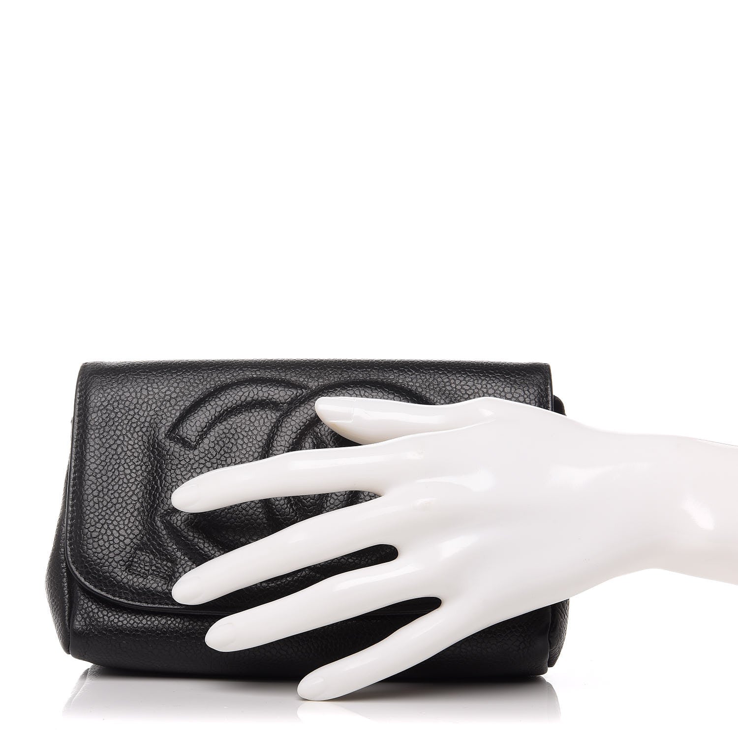 Chanel Caviar CC Flap Cosmetic Case Black 2 of 10