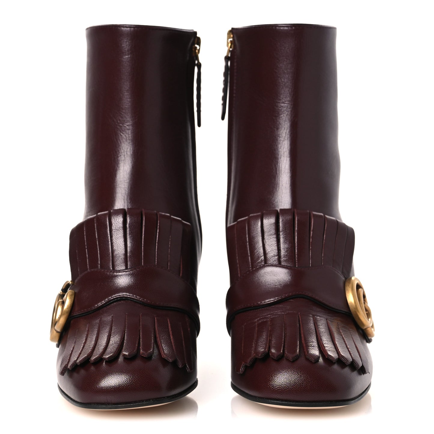Malaga Kid GG Marmont Fringe 75mm Ankle Boots 36 Vintage Bordeaux
