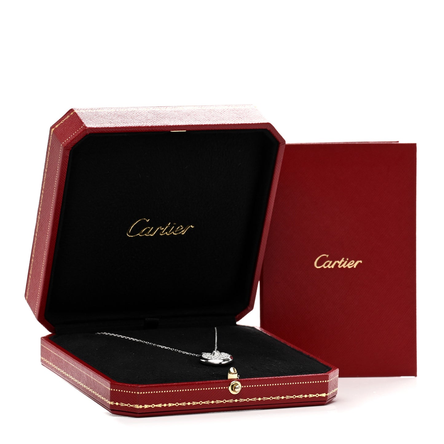 18K White Gold Diamond SM Amulette de Cartier Pendant Necklace