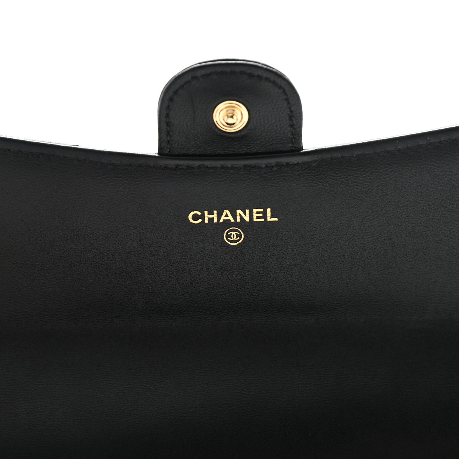 Chanel Lambskin Quilted Large Gusset Flap Wallet Black 6 of 11