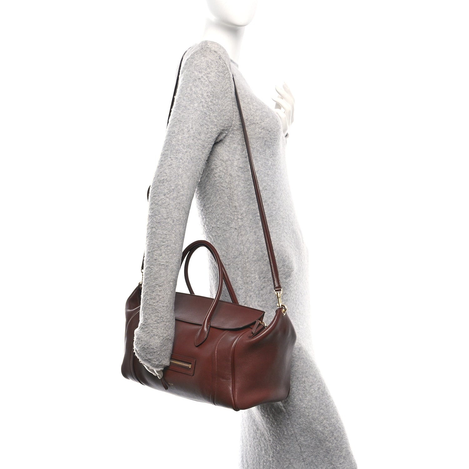 Celine Supple Shiny Lambskin Medium New Luggage Brick 2 of 11