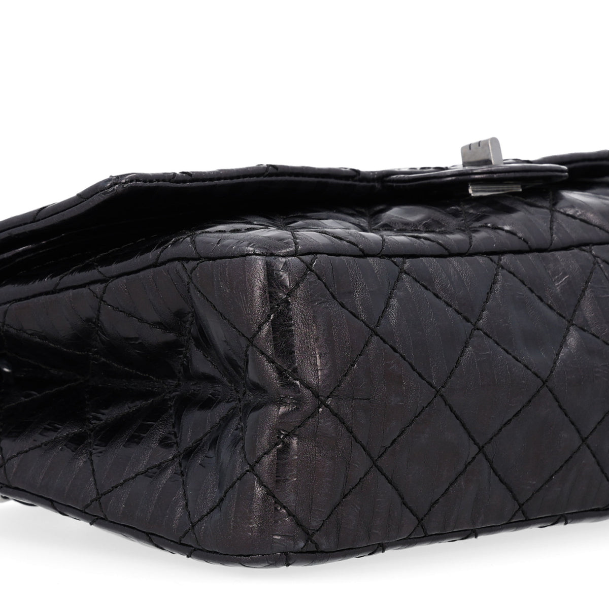 Chanel Metallic Calfskin Striped 2.55 Reissue 226 Flap Black 12 of 13