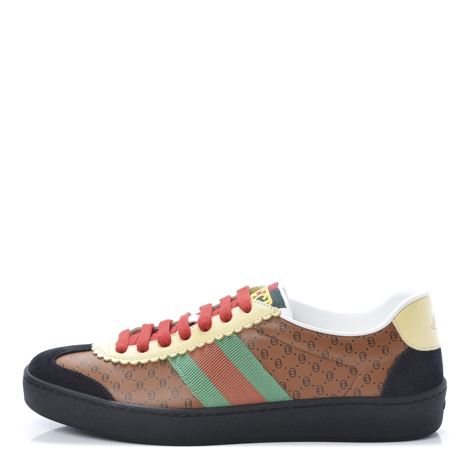 Gucci X DAPPER DAN Calfskin Suede GG Micro Monogram Womens G74 Sneakers 36.5 Black Cuir Burro 1 of 8