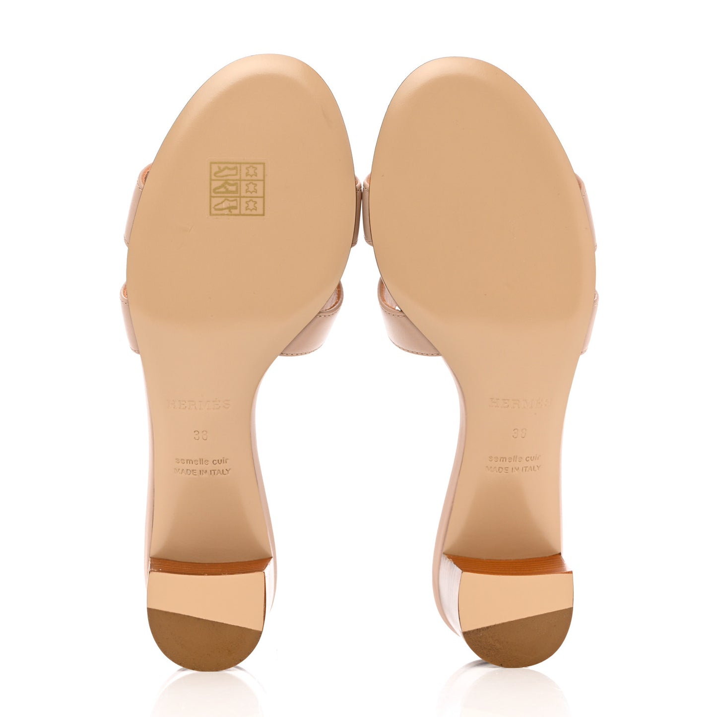 Calfskin Oasis Sandals 38 Beige Nude