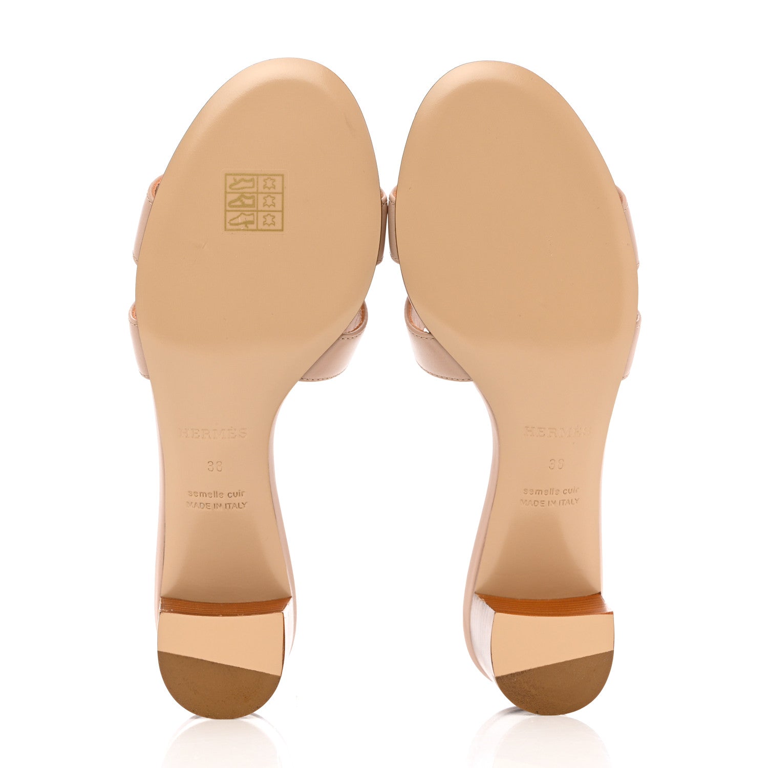 Hermes Calfskin Oasis Sandals 38 Beige Nude 5 of 9