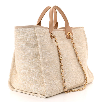 Chanel Canvas Medium Deauville Tote Light Beige 3 of 11