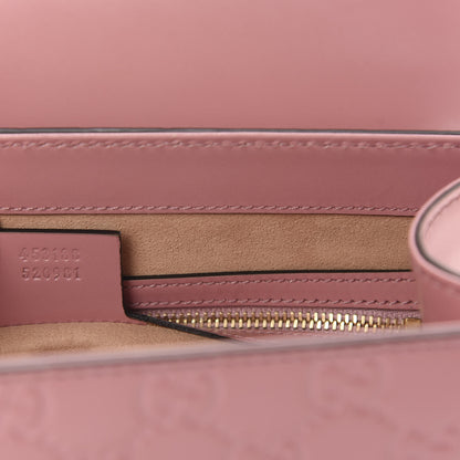 Gucci Guccissima Signature Small Padlock Top Handle Bag Rose Baby Candy 9 of 10