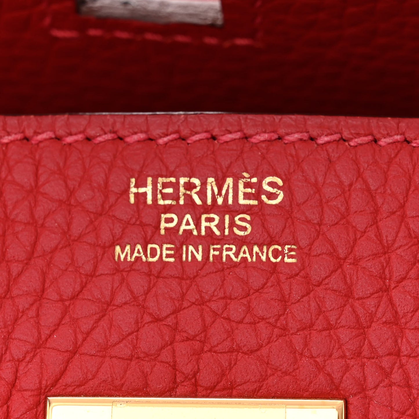 Taurillon Clemence Birkin 30 Rouge Casaque