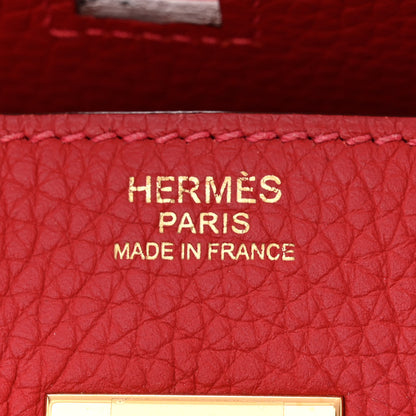 Hermes Taurillon Clemence Birkin 30 Rouge Casaque 6 of 10