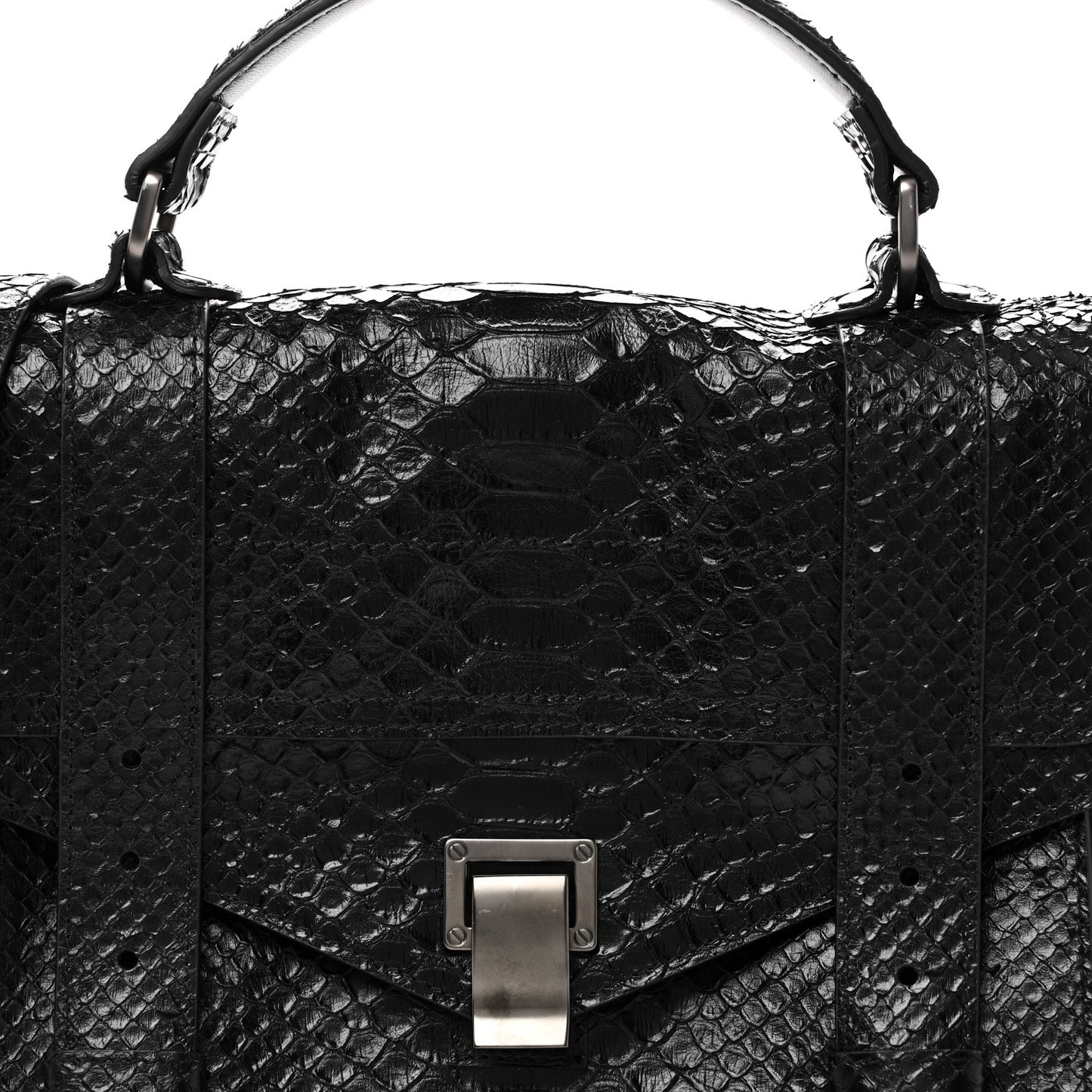 Snakeskin Medium PS1 Satchel Black