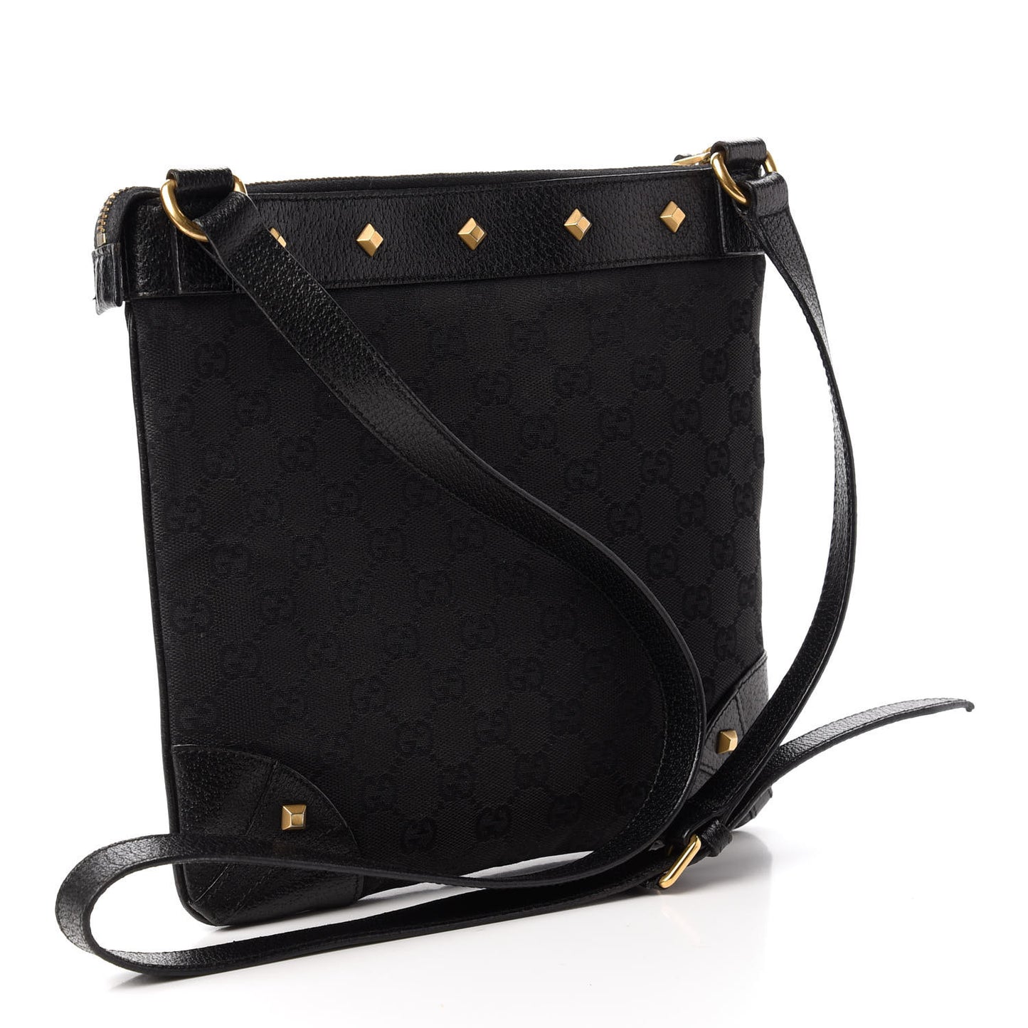 Monogram Studded Messenger Black
