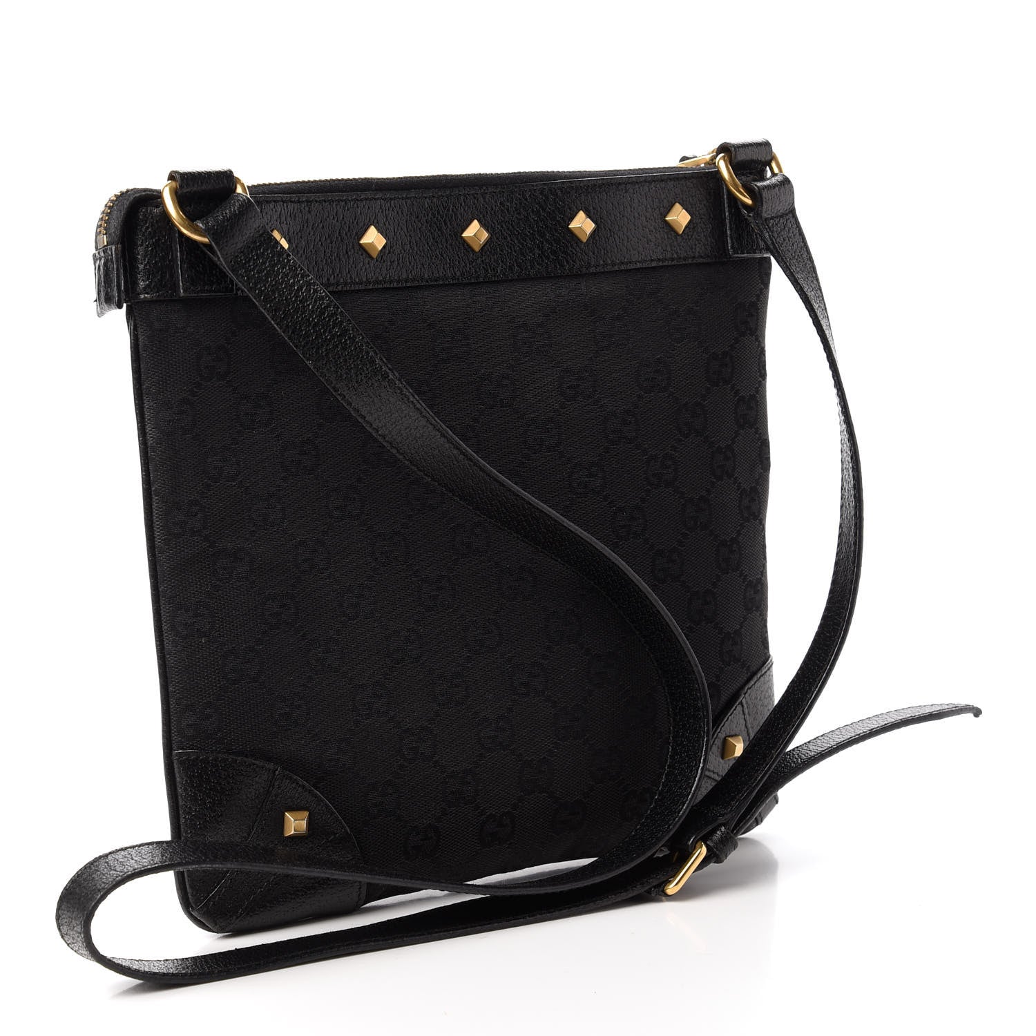 Gucci Monogram Studded Messenger Black 3 of 10